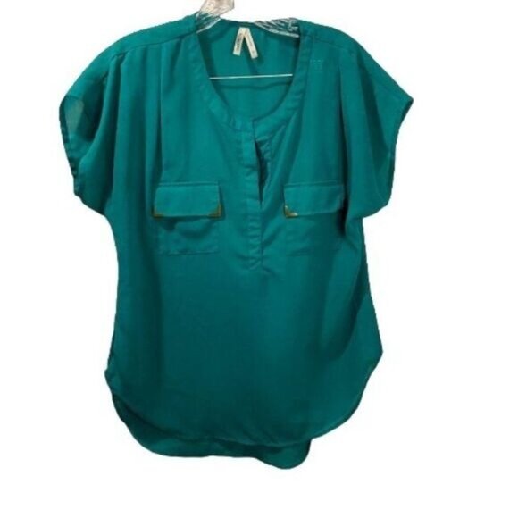 Live‎ 4 Truth Sheer Top Blouse Front Pocket Medium - Picture 1 of 6